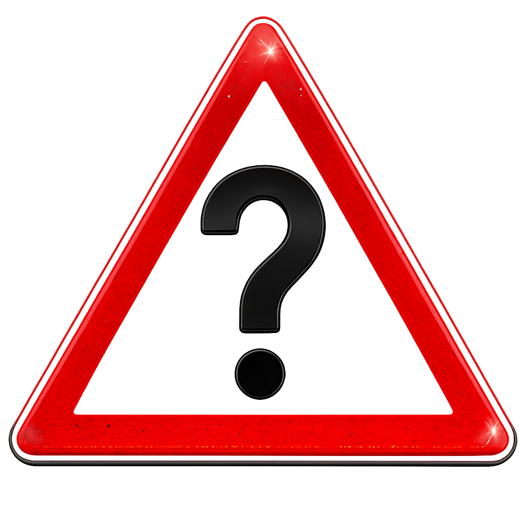 Fragezeichen für Führerschein Fragen